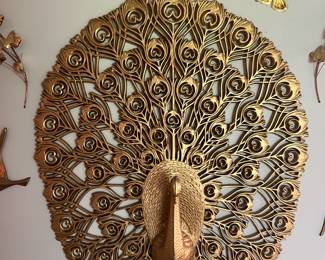 Large Gold Peacock Art