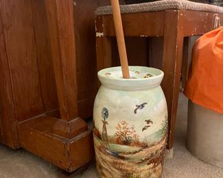 Gorgeous painted butter churn 
