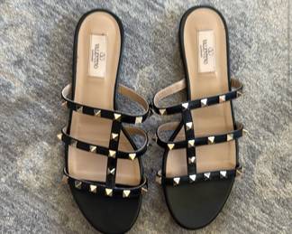 All authentic designer - Valentino Rockstud Sandals - Worn Once - Comes with Box - Size 39