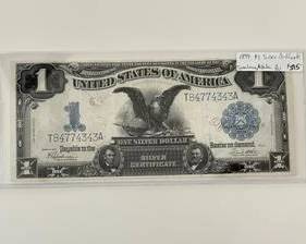 Beautiful 1899 $1 Silver Certificate Large Size Note "Black Eagle" Almost Uncirculated Condition