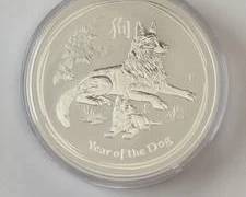 2018 Australia Mint 10 Ounce .9999 Fine Silver Round "Year of the Dog " Gem Uncirculated Condition