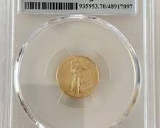 2024 1/10 Ounce American Gold Eagle Graded PCGS MS70 Perfect Gem Uncirculated Condition Coin