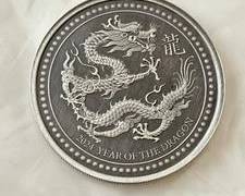 2024 Samoa "Year of the Dragon" 1 Ounce .999 Fine Silver Gem Brilliant Uncirculated Silver