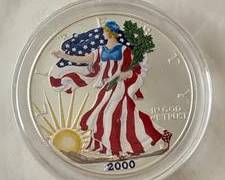 2000 American Silver Eagle Colorized Brilliant Uncirculated Condition