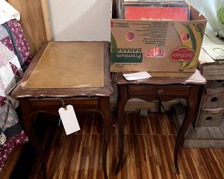 end tables, vinyl records