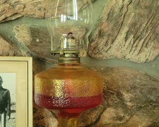 Pair of antique oil lamps