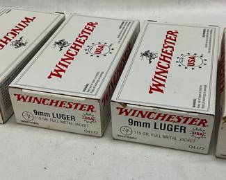 Four Boxes of Winchester 9mm Luger