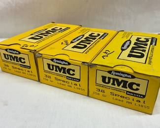 Three Boxes of UMC .38 Special