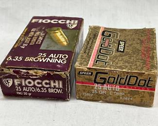 Two Boxes of 25 Auto Ammunition:
