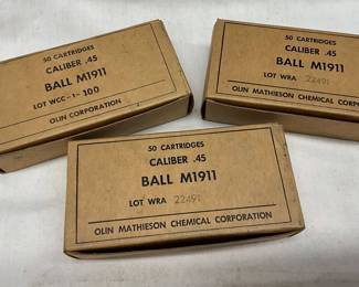 Three Boxes of .45 Caliber Ball M1911