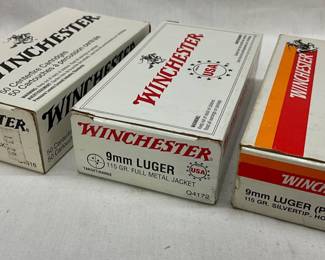 Three Boxes of Winchester 9mm