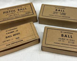 Four Boxes of .45 Caliber M1911