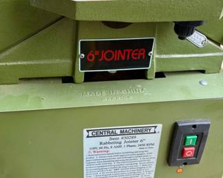 Central Machinery 6 Inch Rabbeting Jointer