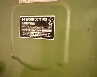 Central Machinery 14" band saw