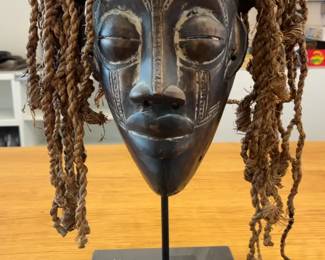 Antique African Tribal Mask with Braided hair