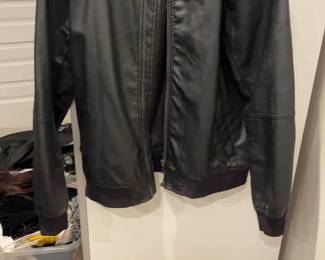 Faux Leather Bomber Jacket