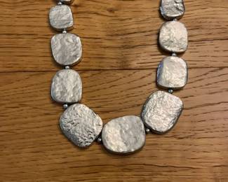 Antique Silver Stone Statement Necklace