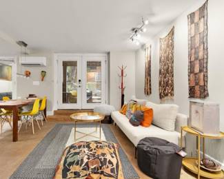 English basement full of furniture