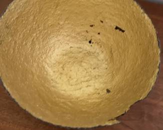 Vintage Hand-Painted Bowl with Gold Interior