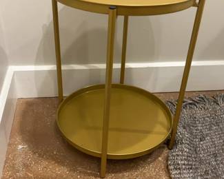Gold Metal Round Tray Table