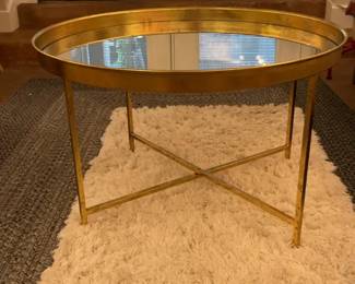 Gold Oval Mirror Coffee Table