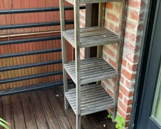 Wooden Slatted Shelf Unit