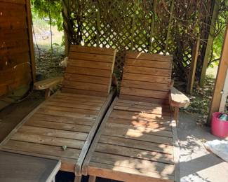 Wood patio loungers