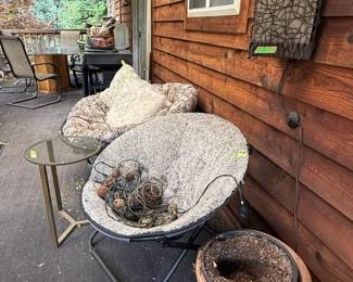 Papasan Chairs, Plants and Outdoor Pots