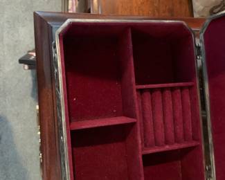 #205 Silverplate Jewelry Box w/Flowers Enbost - 9.5x7x2 $20.00
