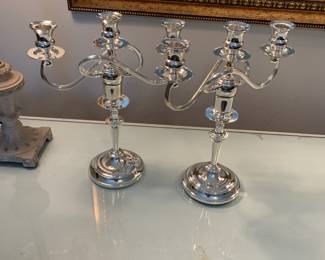 #218 Triple Tall Candle Holders - Tarnish Resistant set of 2 $40.00