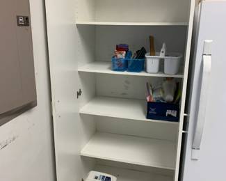 #114 Laminate 2 Door 5 shelf Storage Cabinet - 30x24x70 $75.00