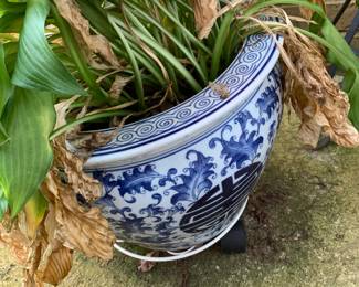 #123 Blue & White Ceramic Pot - 14" Round x 13 $25.00
#124 Blue & White Ceramic Pot - 14" Round x 13 $25.00
