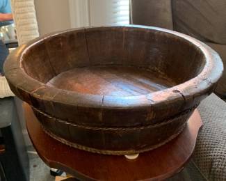 #94 Antique Wood Bowl - 17 round x 5 Tall $50.00
