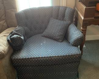 #93 Blue w/Dots Button Back Club Chair $35.00