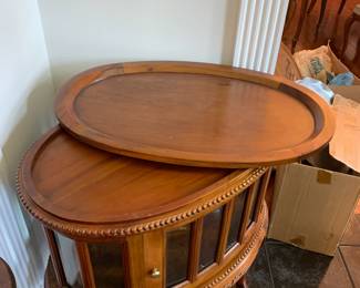#11 Small Oval Display Cabinet w/beveled Glass and 1 door with lift-off Tray - 29x18x30 $275.00