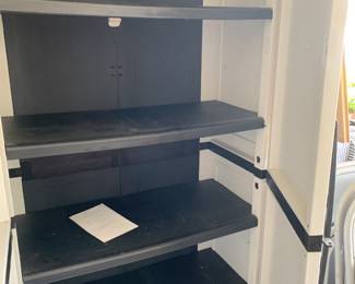 #144 Endiro Elements Plastic Storage Cabinet w/4 shelves 34x17x71 $75.00