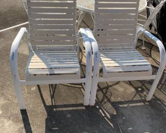 #125 Aluminum Painted Strapped Chairs - set of 2 $30.00