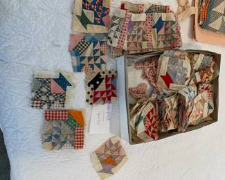 #208 136 Hand-pieces Vintage Orphan Block plus strip $50.00