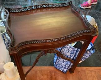 #10 Wood Lift-off Top End Table w/cross Hatch Bottom - 24x15x27 $125.00