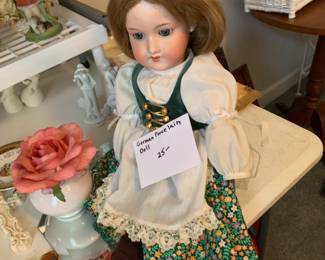 #219 German Porcelain Doll - moveable eyes - 21" Tall $20.00