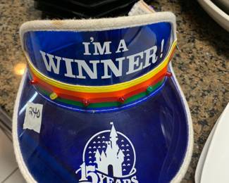#240 1986 Tinted Plastic Walt Disney World 15 year Anniversary Visor (as is) $20.00