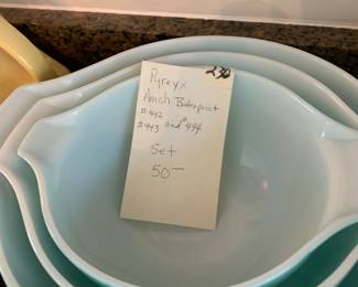 #230 Pyrex Amish Butter Print #442, 443,444 - Set of 3 $50.00