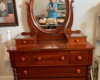 #61 Davis Cabinet Dresser w/7 Drawers w/Mirror w/glass protect tops - 2 pieces - 48x22x36 Mirror - 44x36 $375.00