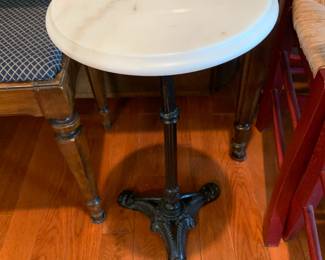 #36 Marble Top Metal Base Round End Table - 12x24 $60.00