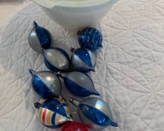 #203 11 Shiny Brite Tear Drop Shape Balls $30.00