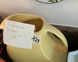 #229 Fiesta Ware Yellow Pitcher $20.00