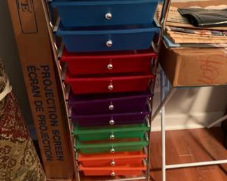 #55 Stack of Color Drawers Rolling $25.00