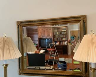 #40 Wood Painted Black/Gold Beveled Rectangular Mirror - 33x26 $100.00