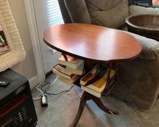#95 Wood Pedestal Bookshelf End Table - 24x16x24 $75.00