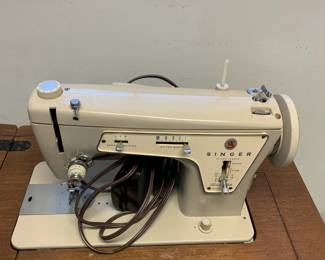 #115 Singer Metal Sewing Machine Model 237 in Cabinet $50.00